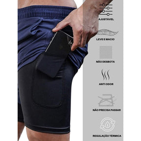 Conjunto 3 Shorts Fitness DryFit 2 em 1 – Suporte, Praticidade e Estilo no Treino