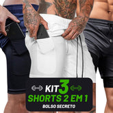 Conjunto 3 Shorts Fitness DryFit 2 em 1 – Suporte, Praticidade e Estilo no Treino