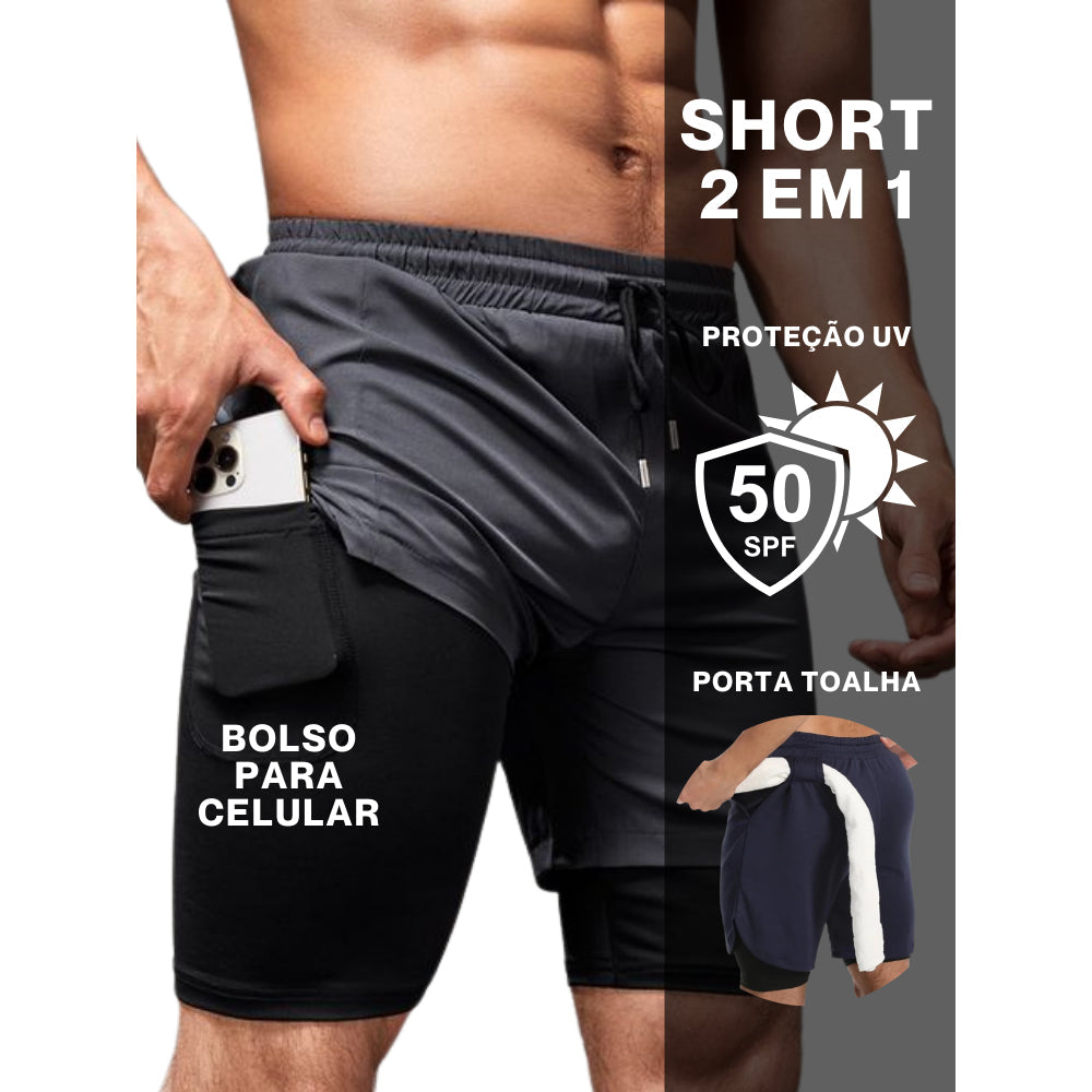 Conjunto 3 Shorts Fitness DryFit 2 em 1 – Suporte, Praticidade e Estilo no Treino