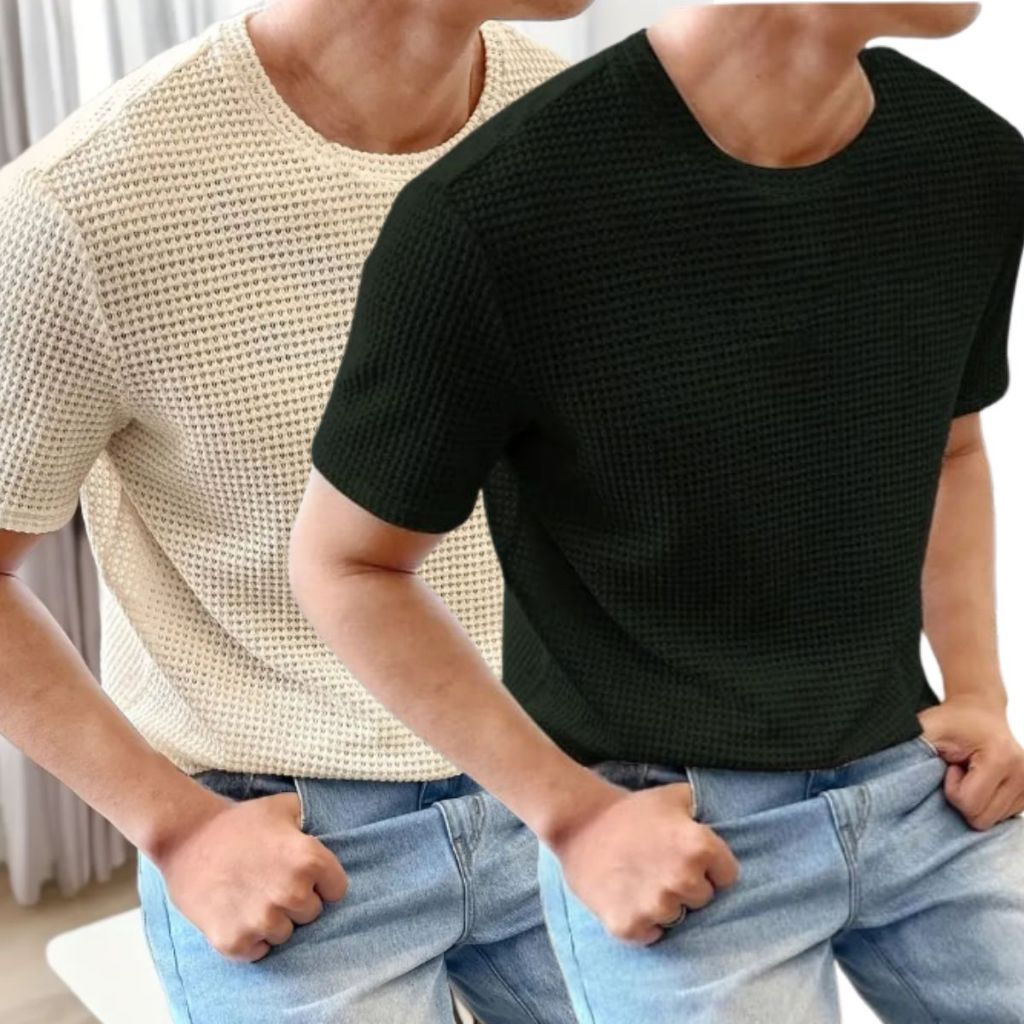 Kit 2 Camisetas Básicas Texturizadas Lulf – Malha Premium, Conforto & Ventilação
