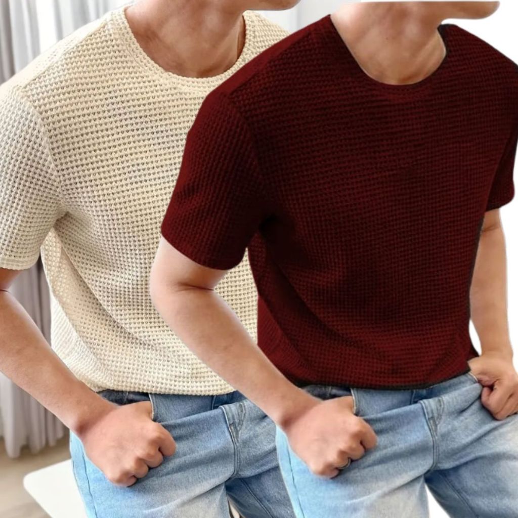 Kit 2 Camisetas Básicas Texturizadas Lulf – Malha Premium, Conforto & Ventilação