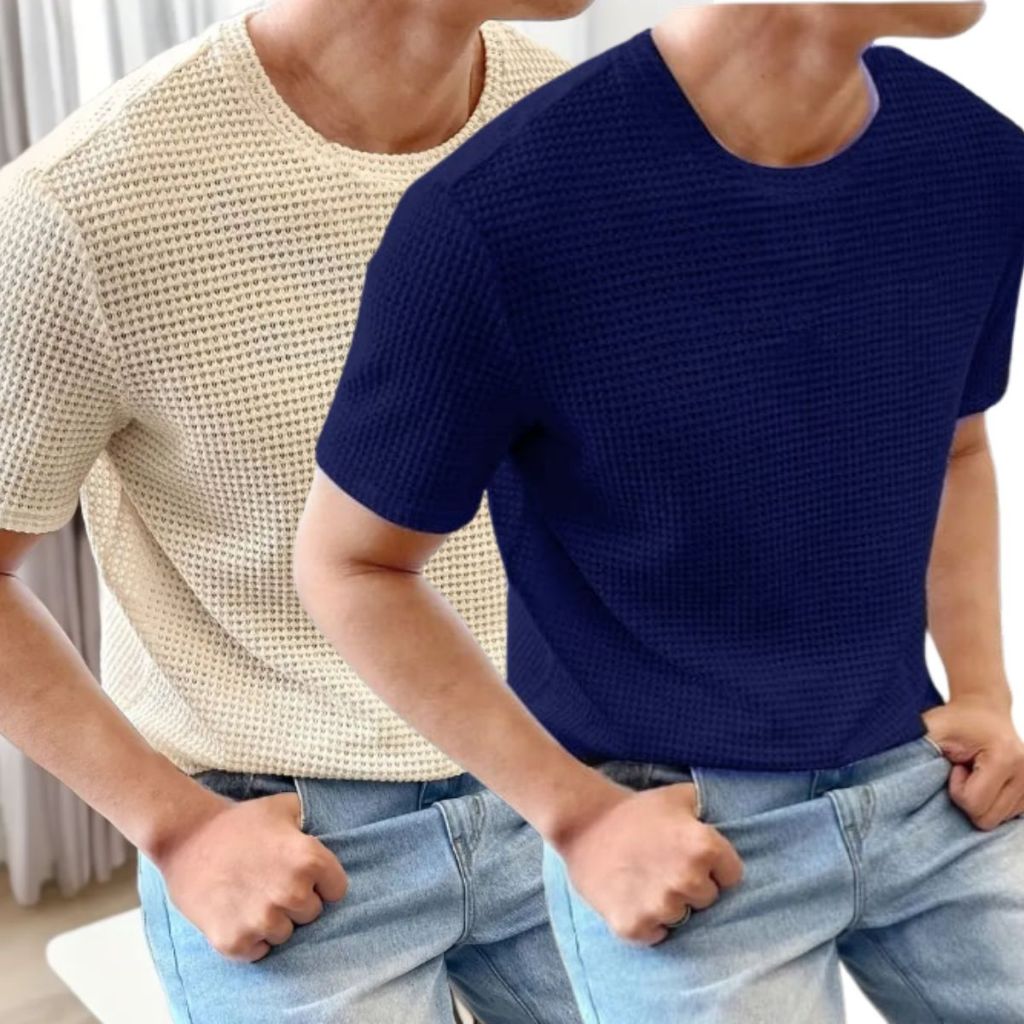 Kit 2 Camisetas Básicas Texturizadas Lulf – Malha Premium, Conforto & Ventilação