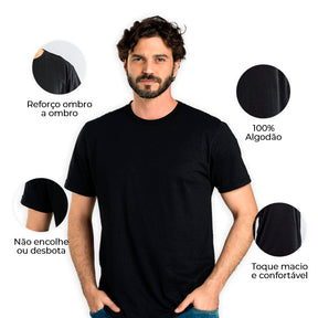 Kit 6 T-Shirts Masculinas Lisa – Algodão Puro, Corte Moderno e Durabilidade Máxima