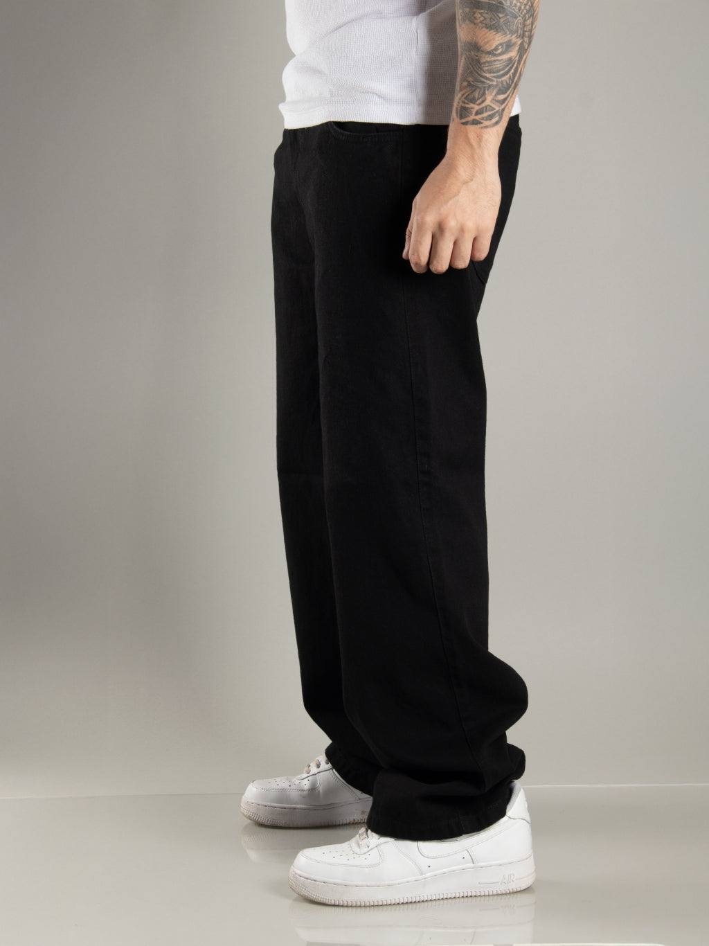 Kit 2 Calças Baggy Jeans Masculinas – Streetwear Carpenter Claro & Preto, Corte Reto